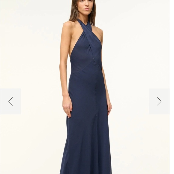 STAUD Navy Halter Dress - Picture 1 of 6